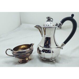 Vintage Edmoon Old English Reproduction EP on Copper Coffee & Creamer Set